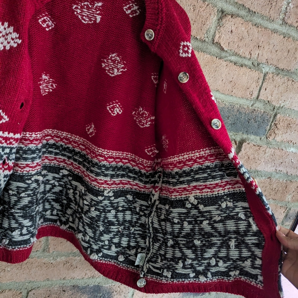 Vintage Y2K Eddie Bauer Fair Isle Wool Alpaca Cardigan Sweater - Picture 6 of 9